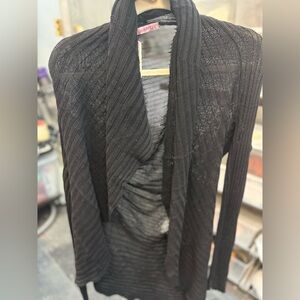 Moda Immagine Black Sheer Cardigan OS